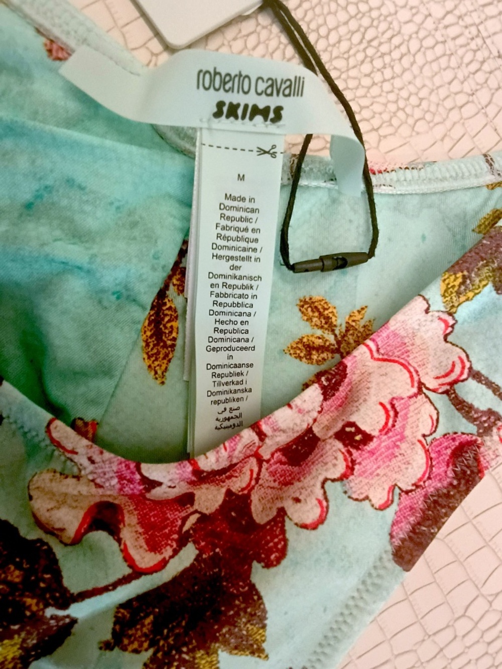 RARE NWT ROBERTO‎ CAVALLI X SKIMS STRAPLESS MONOKINI IN FAGIANELLA PRINT SIZE M - Picture 7 of 8